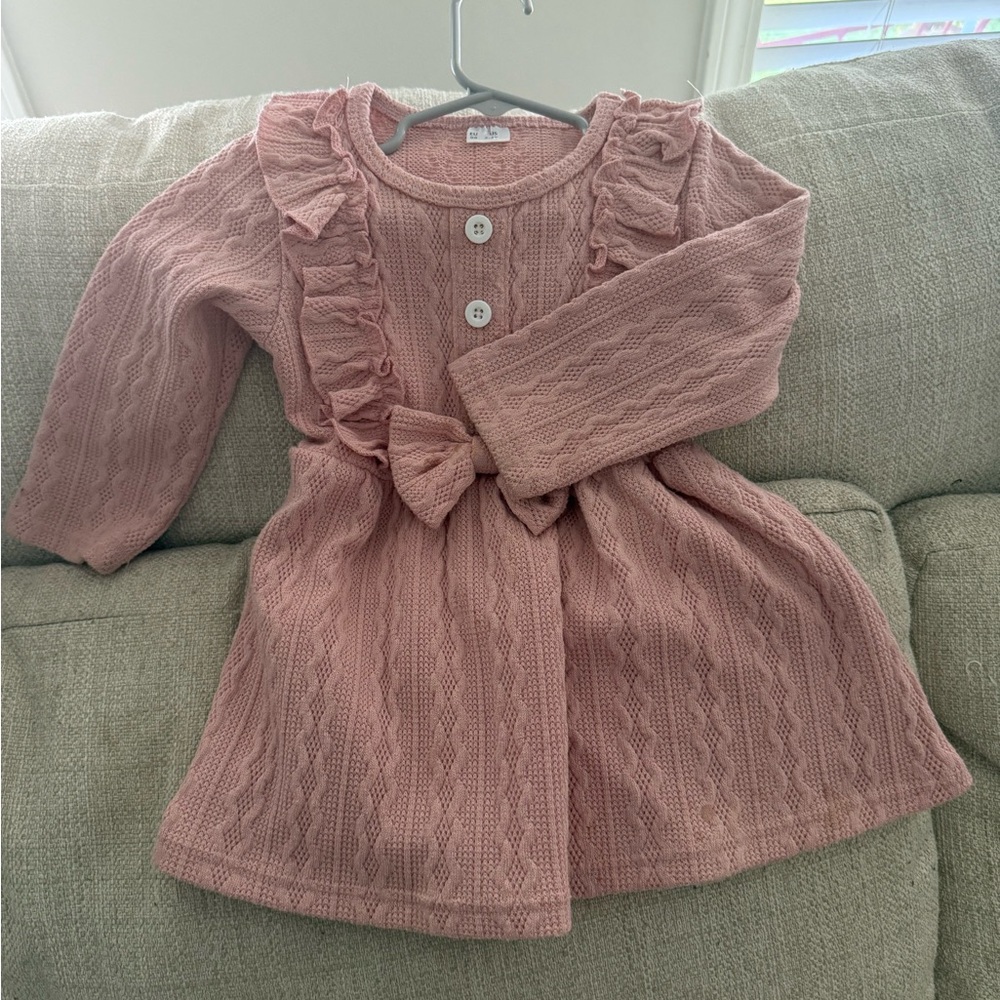Pink Ruffled Kids Casual Dress